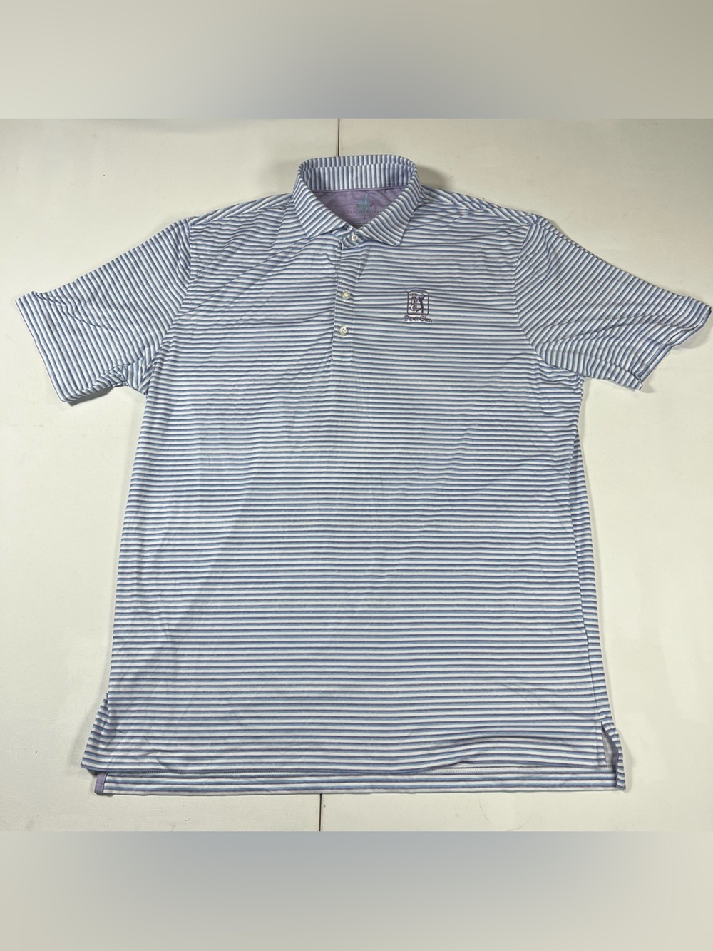 Johnnie-O Polo Featherweight TPC Piper Glen Golf Shirt Striped UPF Men’s L